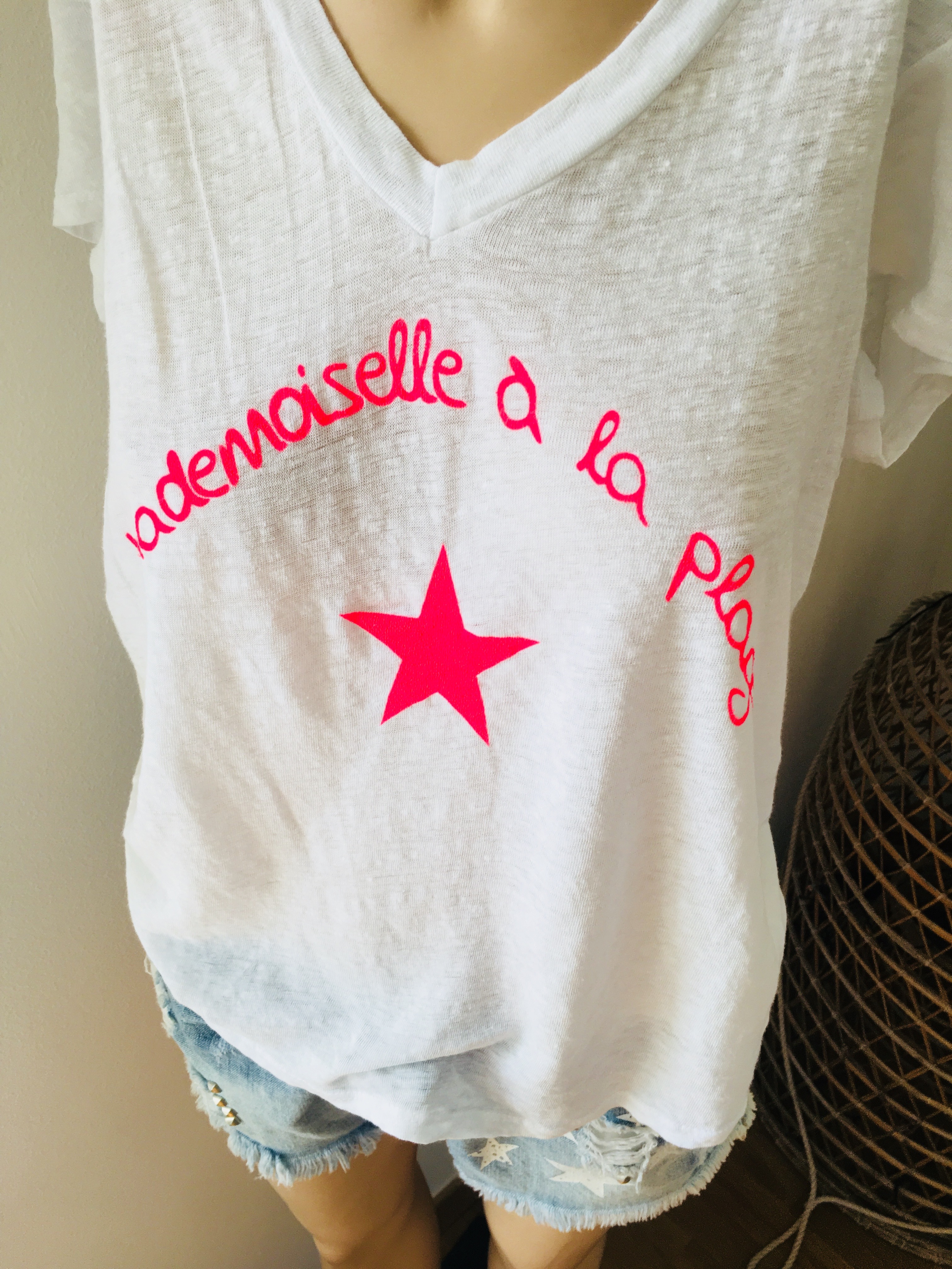 Tee shirt mademoiselle a la plage clearance